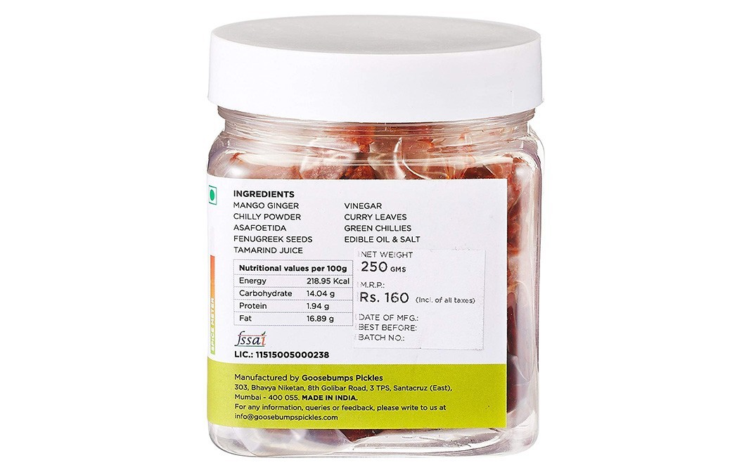 Goosebumps Amba Halad Homemade Pickle   Glass Jar  250 grams